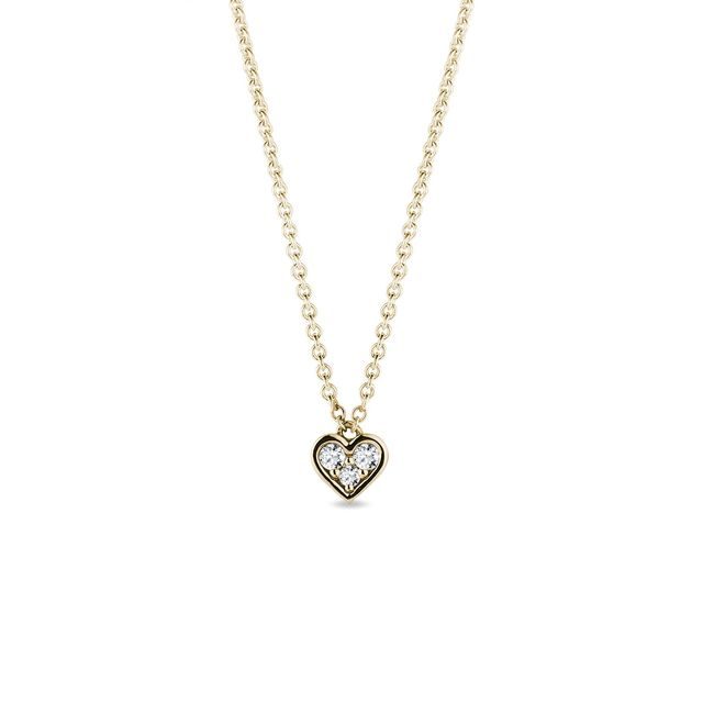 COLLIER CŒUR POUR ENFANT EN OR JAUNE ET DIAMANTS - COLLIERS POUR ENFANTS - COLLIERS