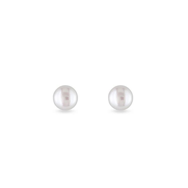 MINIMALIST YELLOW GOLD PEARL STUDS - PEARL EARRINGS - PEARL JEWELRY