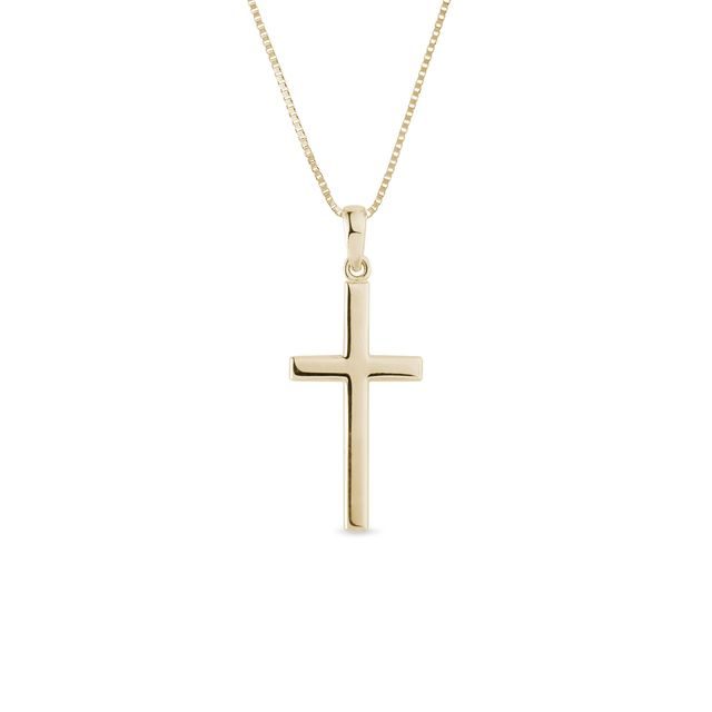 GOLD PENDANT IN THE SHAPE OF A CROSS - YELLOW GOLD NECKLACES - NECKLACES