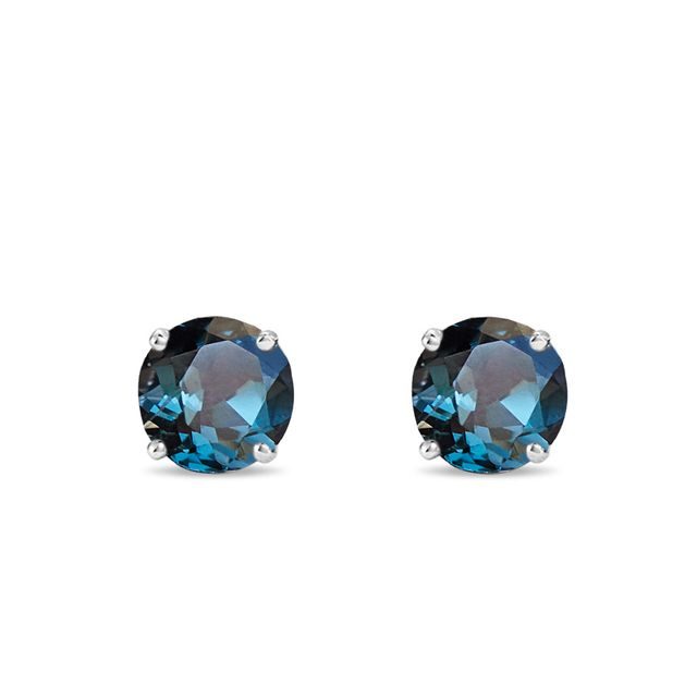 White Gold Studs with Topaz
