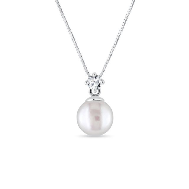 PENDENTIF EN OR AVEC PERLE D'EAU DOUCE ET DIAMANT - PENDENTIFS EN PERLES - PERLES