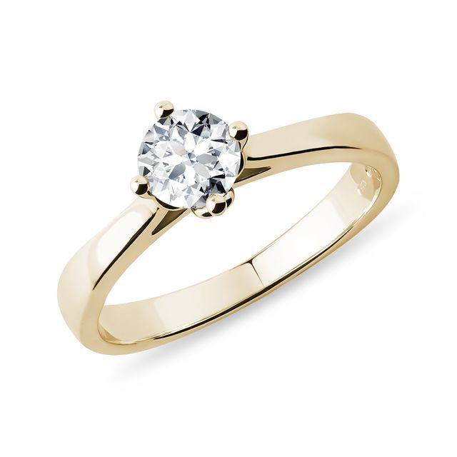 Engagement Ring with 0.5 ct Diamond in Yellow Gold