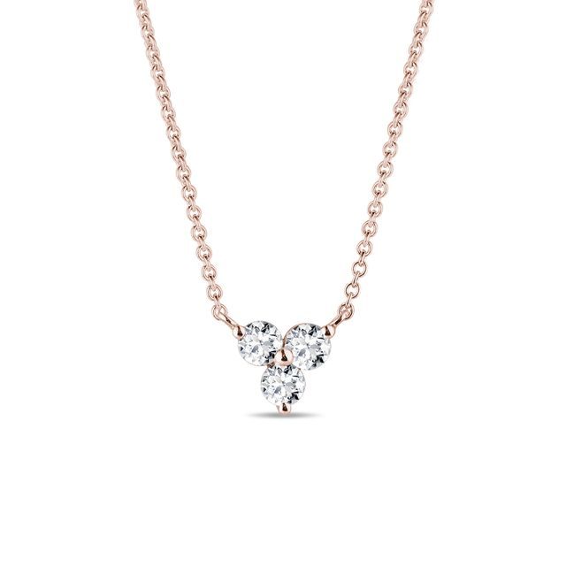 COLLIER D'OR ROSE AVEC BRILLANTS - COLLIERS AVEC DIAMANTS - COLLIERS