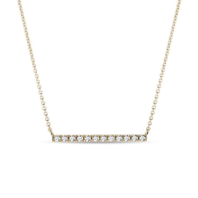 GOLD NECKLACE WITH A DIAMOND BAR - DIAMOND NECKLACES - NECKLACES