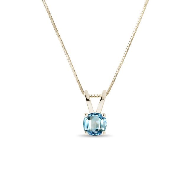 ROUND SWISS TOPAZ NECKLACE IN GOLD - TOPAZ NECKLACES - NECKLACES