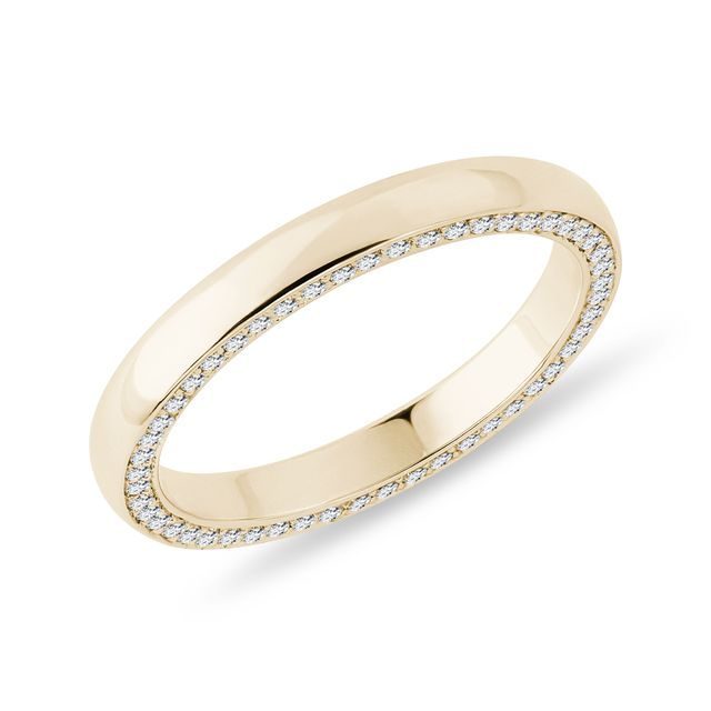 DAMEN-EHERING MIT SEITLICHEN DIAMANTEN IN GELBGOLD - TRAURINGE FÜR DAMEN - TRAURINGE