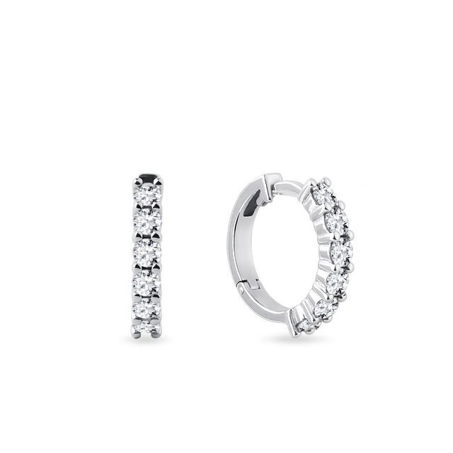 DIAMOND HOOP EARRINGS IN WHITE GOLD - DIAMOND EARRINGS - EARRINGS