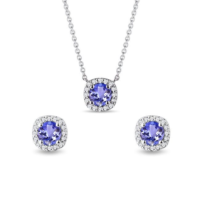 DIAMANTSCHMUCKSET MIT TANSANITEN IN WEISSGOLD - SCHMUCK SETS EDELSTEINE - SCHMUCK