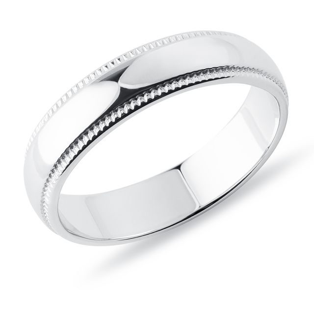 EHERING FÜR MÄNNER MIT ORIGINELLEN DETAILS IN 14KT WEISSGOLD - TRAURINGE FÜR HERREN - TRAURINGE