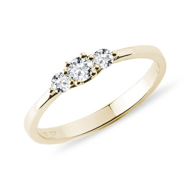 GOLD-DIAMANT DREIKLANG-RING - VERLOBUNGSRINGE DIAMANTEN - VERLOBUNGSRINGE