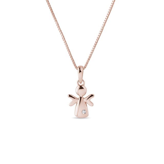 ENGELHALSKETTE AUS ROSÉGOLD MIT DIAMANT - KINDER KETTEN - KETTEN