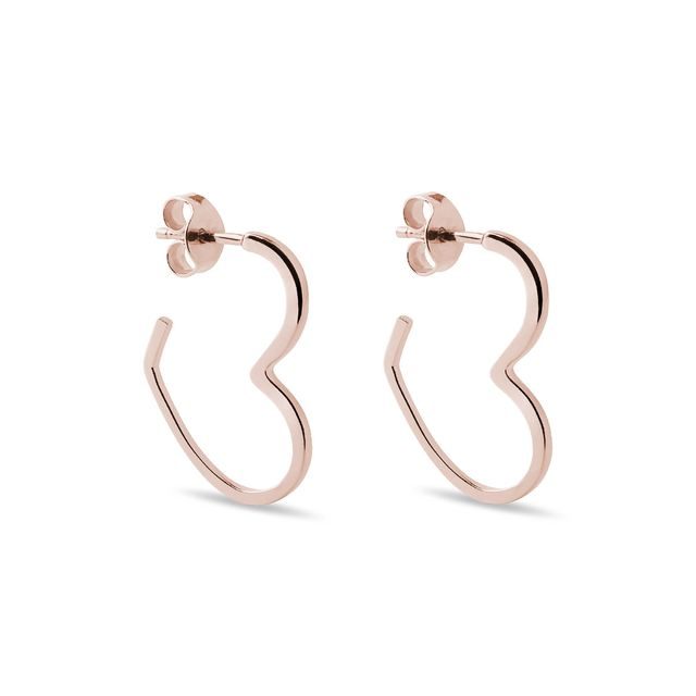 Heart-Shaped Earrings in 14k Rose Gold