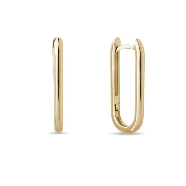 MINIMAL OVAL EARRINGS IN 14K YELLOW GOLD - YELLOW GOLD EARRINGS - EARRINGS