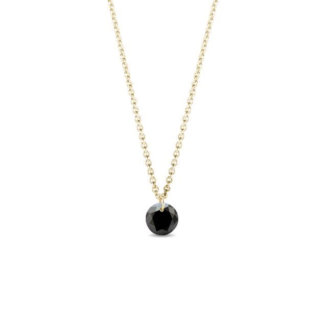 DANCING BLACK DIAMOND NECKLACE IN YELLOW GOLD - DIAMOND NECKLACES - NECKLACES