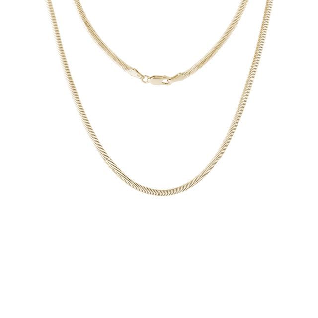 RETIAZKA FLAT SNAKE ZO ŽLTÉHO 14K ZLATA V DĹŽKE 42 CM - ZLATÉ RETIAZKY - NÁHRDELNÍKY