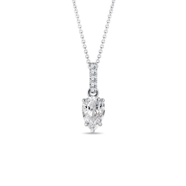 HALSKETTE AUS WEISSGOLD MIT TROPFENFÖRMIGEM DIAMANTEN - KETTEN MIT DIAMANTEN - KETTEN