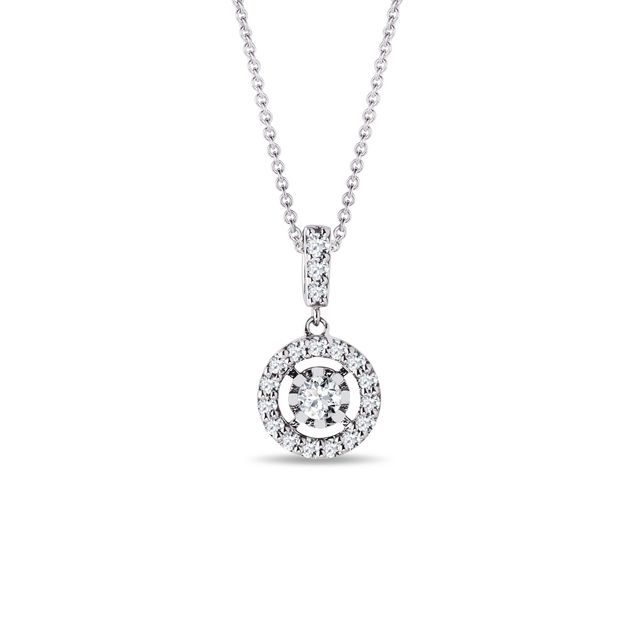 NECKLACE WITH BRILLIANTS IN 14K WHITE GOLD - DIAMOND NECKLACES - NECKLACES