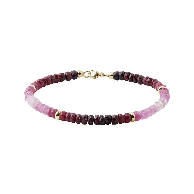 FACETED RUBY BRACELET IN GOLD - MINERAL BRACELETS - BRACELETS