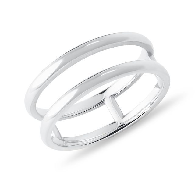 DOPPELTER RING AUS 14 KT WEISSGOLD - RINGE WEISSGOLD - RINGE