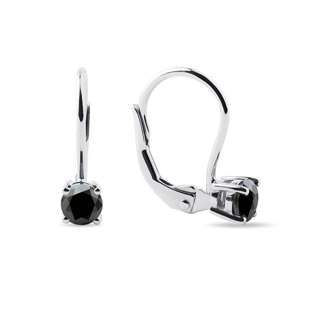 BLACK DIAMOND EARRINGS IN WHITE GOLD - DIAMOND EARRINGS - EARRINGS