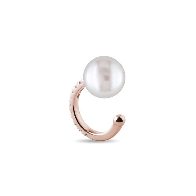 DIAMANTOHRRING AUS ROSÉGOLD MIT PERLE - PERLEN OHRRINGE - PERLEN