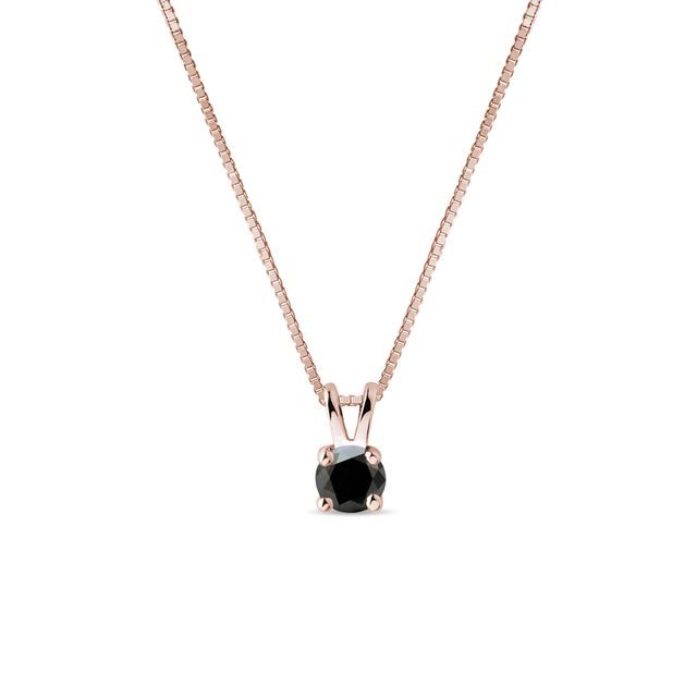 Halskette aus Roségold mit schwarzem Diamanten