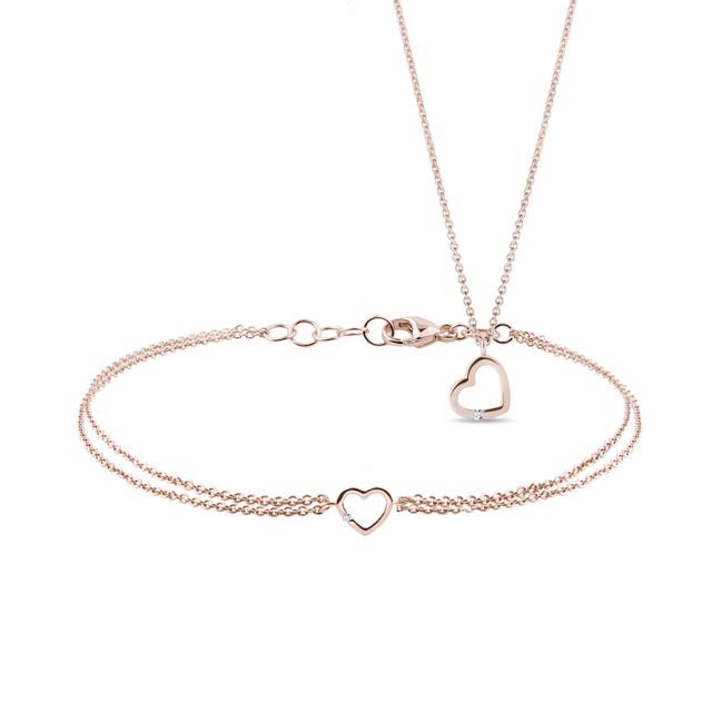 HERZ SCHMUCKSET IN ROSÉGOLD - SCHMUCK SETS DIAMANT - SCHMUCK