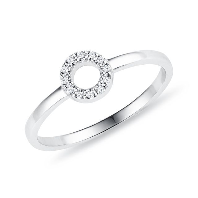 Minimalistický diamantový prsten z bílého zlata