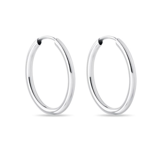 BOUCLES D'OREILLES CRÉOLES MODERNES EN OR BLANC - BOUCLES D'OREILLES EN OR BLANC - BOUCLES D'OREILLES