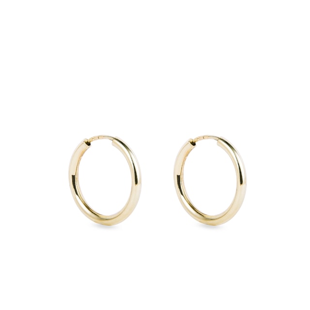 17 MM HOOP EARRINGS IN YELLOW GOLD - YELLOW GOLD EARRINGS - EARRINGS