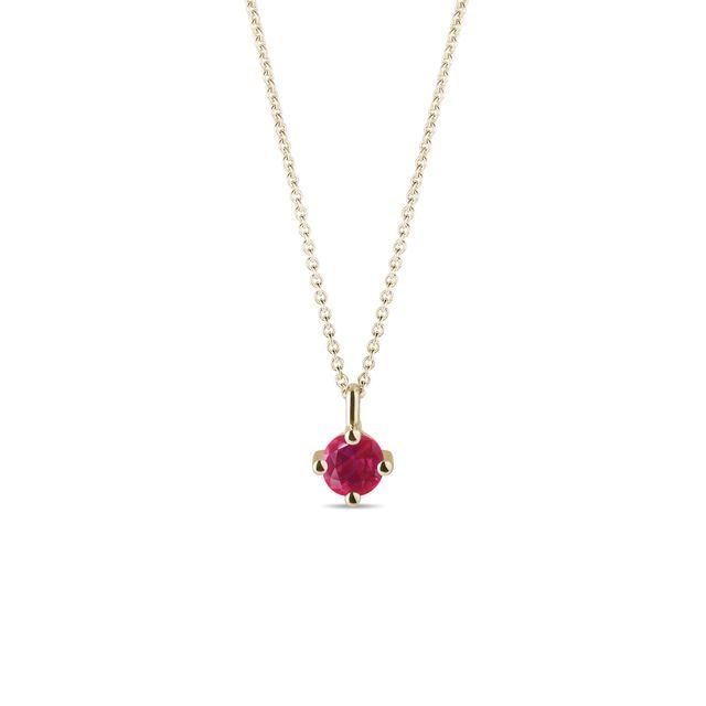 FINE ROUND RUBY NECKLACE IN GOLD - RUBY NECKLACES - NECKLACES