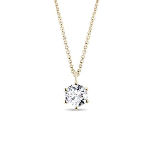 PENDENTIF EN OR AVEC DIAMANT 0,5 CT - COLLIERS AVEC DIAMANTS - COLLIERS