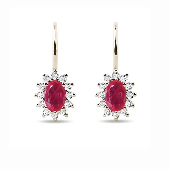 OHRRINGE MIT DIAMANT UND RUBINEN AUS GELBGOLD - OHRRINGE MIT RUBIN - OHRRINGE