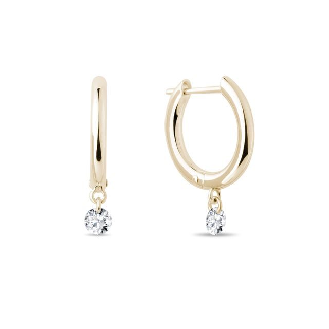 LAB GROWN DIAMOND HOOP EARRINGS IN YELLOW GOLD - DIAMOND EARRINGS - EARRINGS