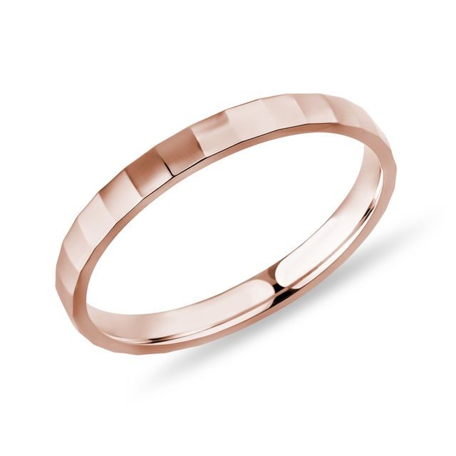 FACETTIERTER DAMENEHERING AUS ROSÉGOLD - RINGE ROSÉGOLD - RINGE