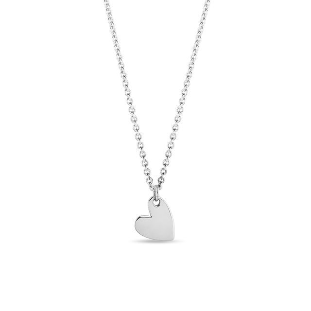 PENDENTIF CŒUR POUR ENFANT EN OR BLANC - COLLIERS POUR ENFANTS - COLLIERS