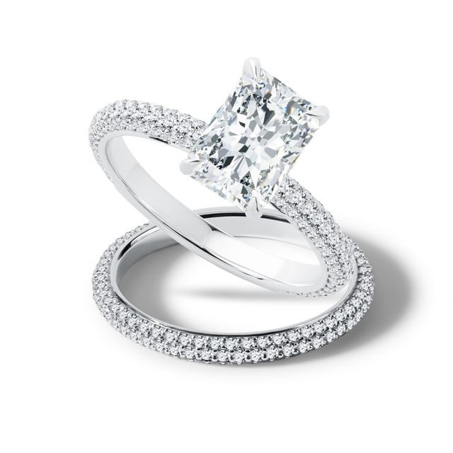 STUNNING WHITE GOLD AND DIAMOND BRIDAL SET - ENGAGEMENT AND BRIDAL RING SETS - ENGAGEMENT RINGS