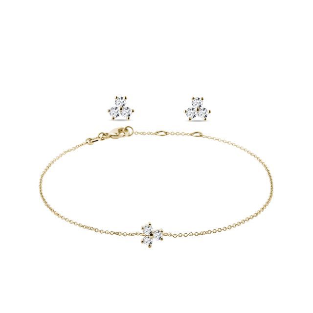 14K YELLOW GOLD SHAMROCK JEWELRY SET - JEWELRY SETS - FINE JEWELRY