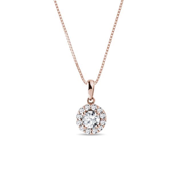 COLLIER EN OR ROSE ET DIAMANTS - COLLIERS AVEC DIAMANTS - COLLIERS