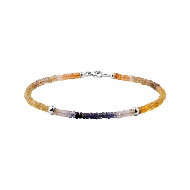 COLOR SAPPHIRE BRACELET IN WHITE GOLD - MINERAL BRACELETS - BRACELETS