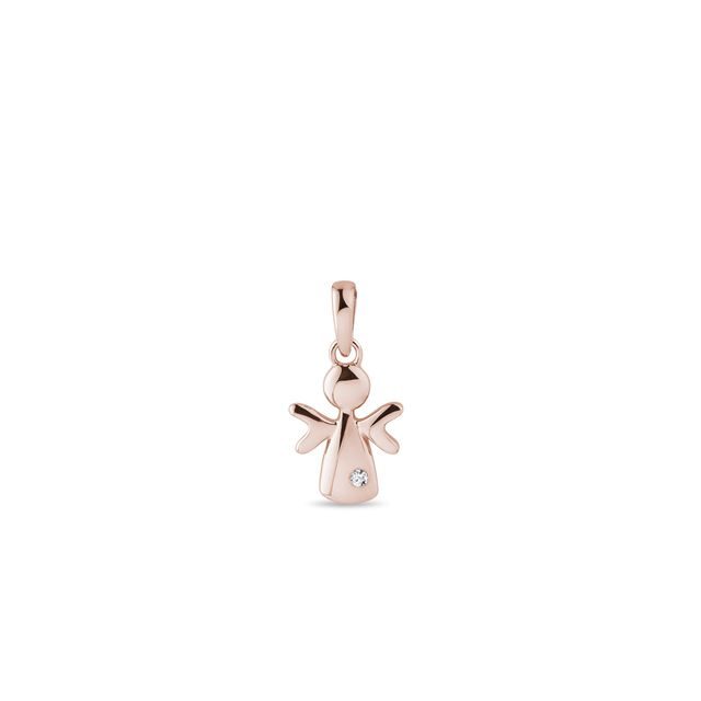 ANHÄNGER MIT KINDERENGEL UND DIAMANT IN ROSÉGOLD - ANHÄNGER - KETTEN