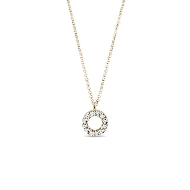 DIAMOND PENDANT CIRCLE NECKLACE IN YELLOW GOLD - DIAMOND NECKLACES - NECKLACES