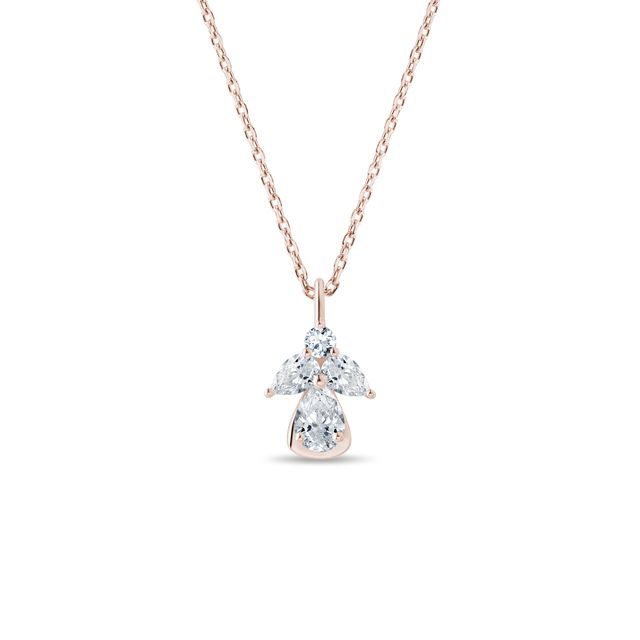 HALSKETTE MIT DIAMANTENENGEL IN ROSÉGOLD - KETTEN MIT DIAMANTEN - KETTEN