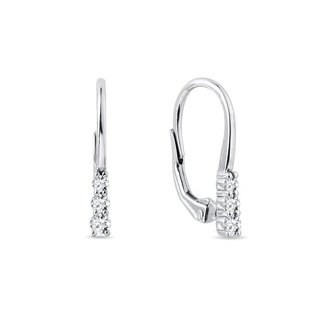 BOUCLES D'OREILLES EN OR BLANC AVEC DIAMANTS - BOUCLES D'OREILLES EN DIAMANT - BOUCLES D'OREILLES