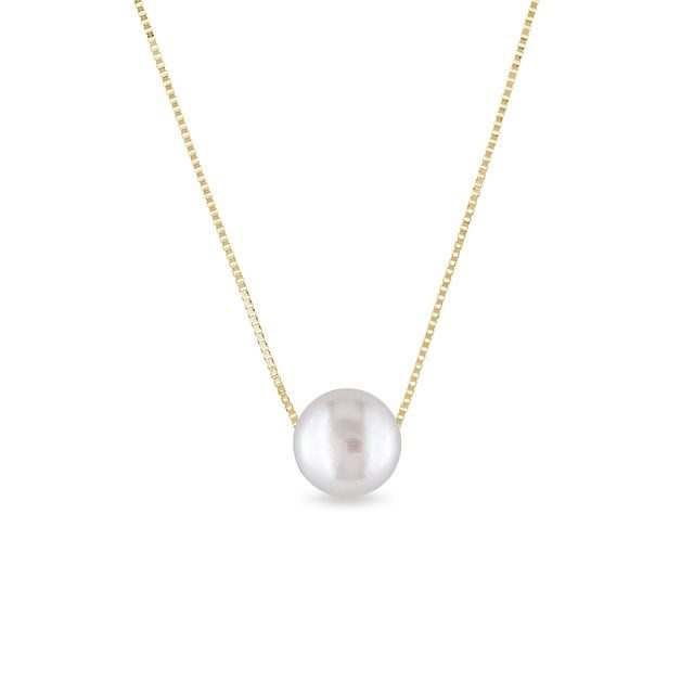 Freshwater pearl necklace in yellow gold