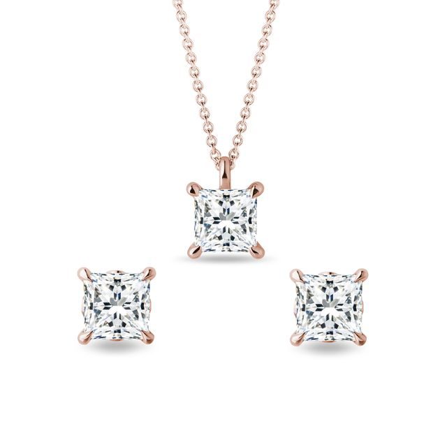 SCHMUCKSET MIT IM LABOR GEZÜCHTETEN DIAMANTEN IN ROSÉGOLD - SCHMUCK-SETS - SCHMUCK