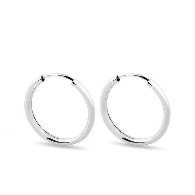 BOUCLES D'OREILLES CRÉOLES EN OR BLANC - BOUCLES D'OREILLES EN OR BLANC - BOUCLES D'OREILLES