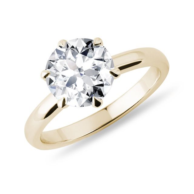 LUXURIÖSER RING MIT LABOR-DIAMANT IN GELBGOLD - RINGE MIT LAB GROWN DIAMANTEN - VERLOBUNGSRINGE