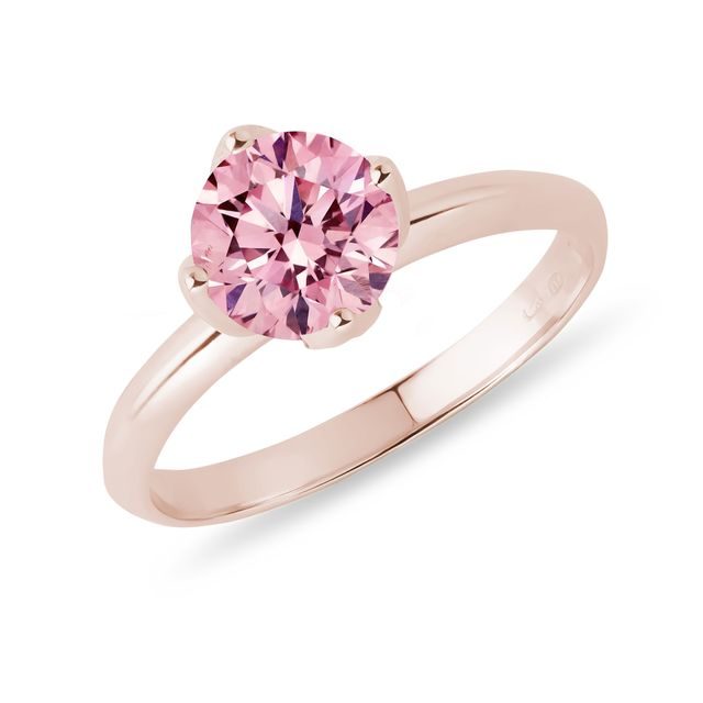 ROSE GOLD 1CT PINK DIAMOND ENGAGEMENT RING - RINGS WITH LAB-GROWN DIAMONDS - ENGAGEMENT RINGS