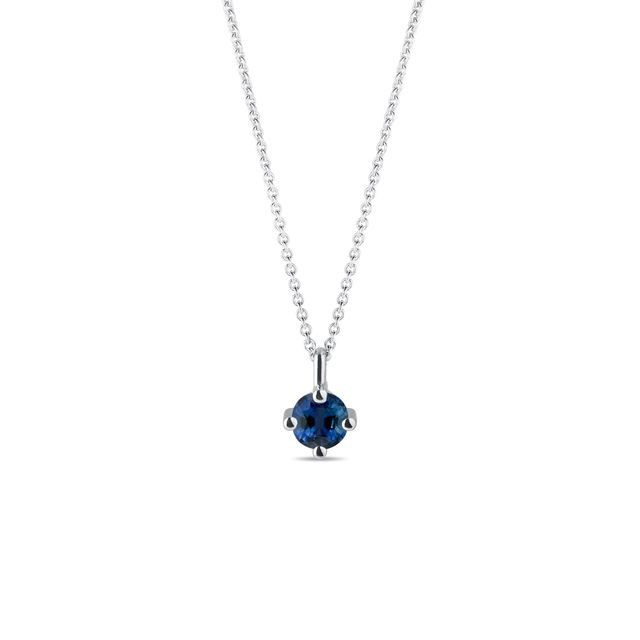 DELICATE SAPPHIRE PENDANT IN WHITE GOLD - SAPPHIRE NECKLACES - NECKLACES
